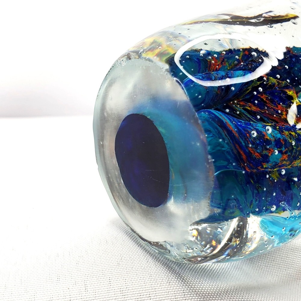 Dynasty Gallery Hand Blown Glass Aquarium Paperweight Fish Coral Bubbles 3.5" - Picture 3 of 11